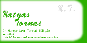 matyas tornai business card